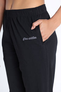 Zivame Knit Cotton Loungewear Bottom - Black Beauty — thumbnail 6